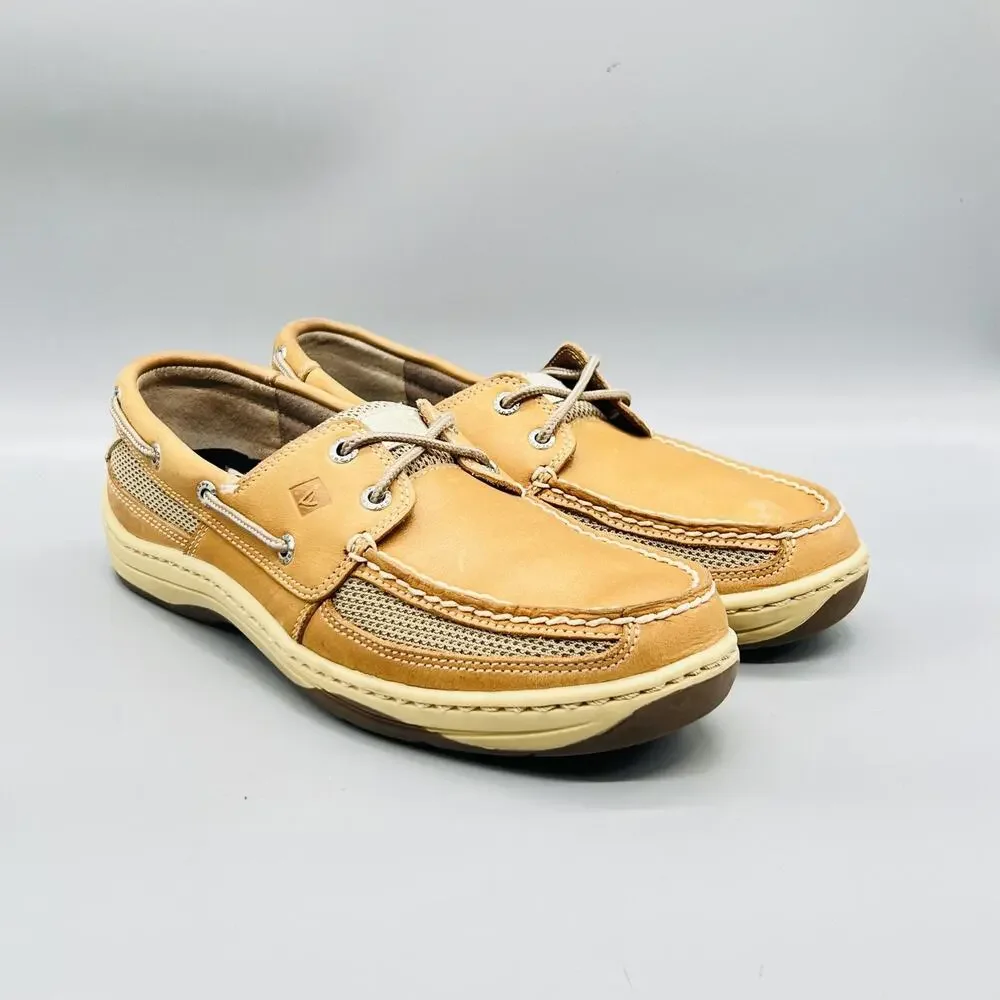 Sperry Shoes Mens 7.5 Brown Leather Top Sider Boat Deck Moc Toe Casual Comfort